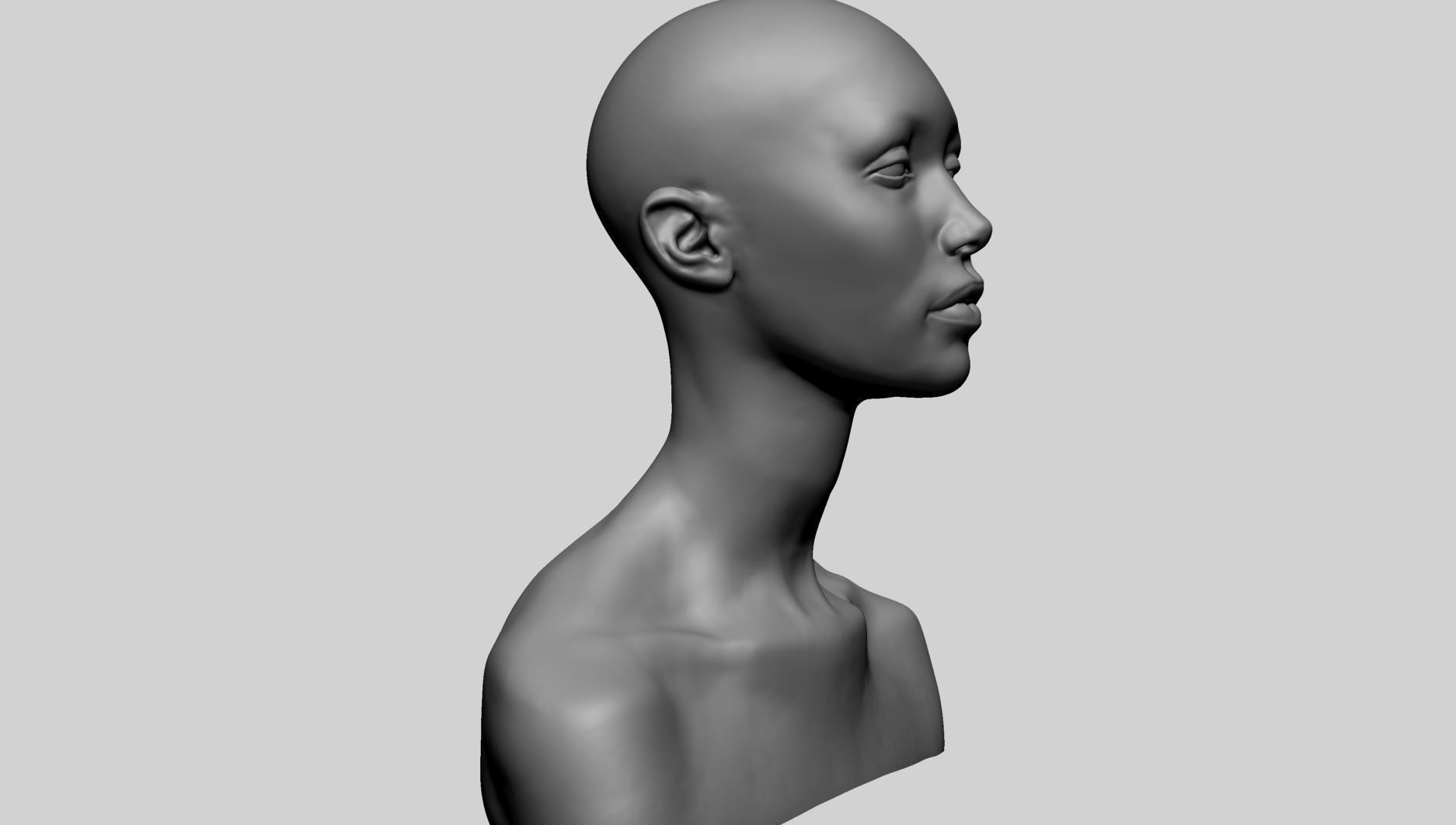 Female Head B 3D model_2