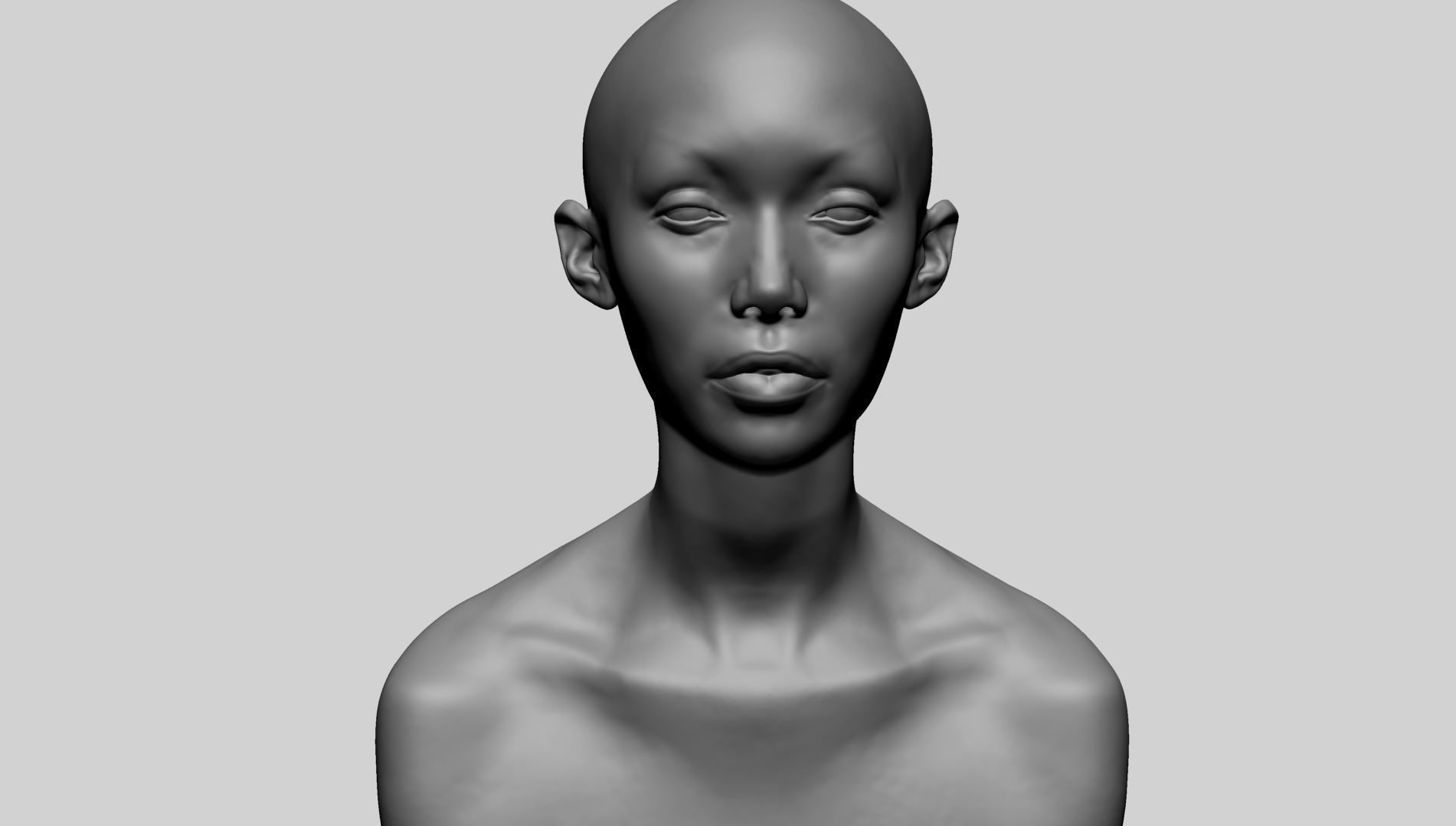 Female Head B 3D model_9