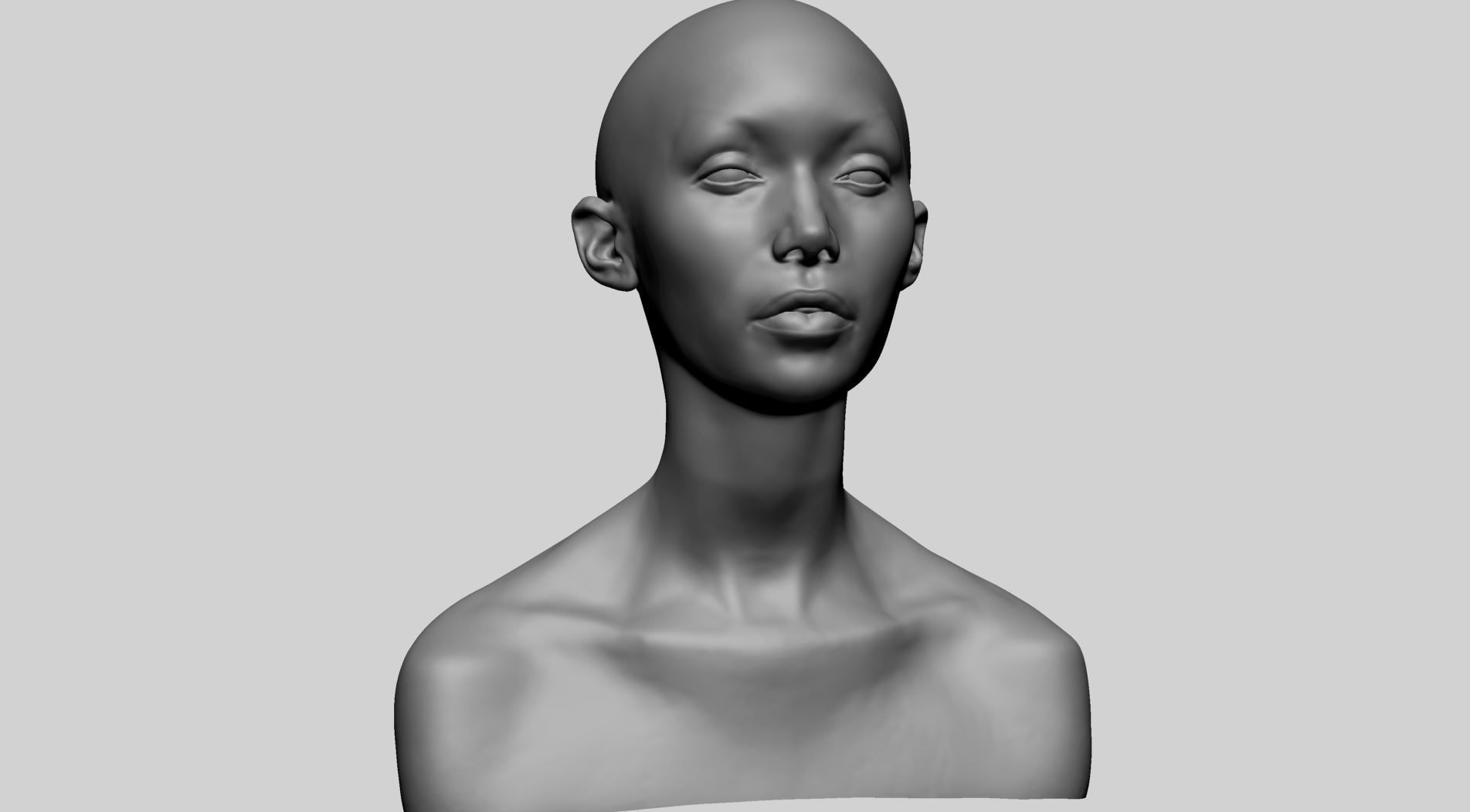 Female Head B 3D model_1