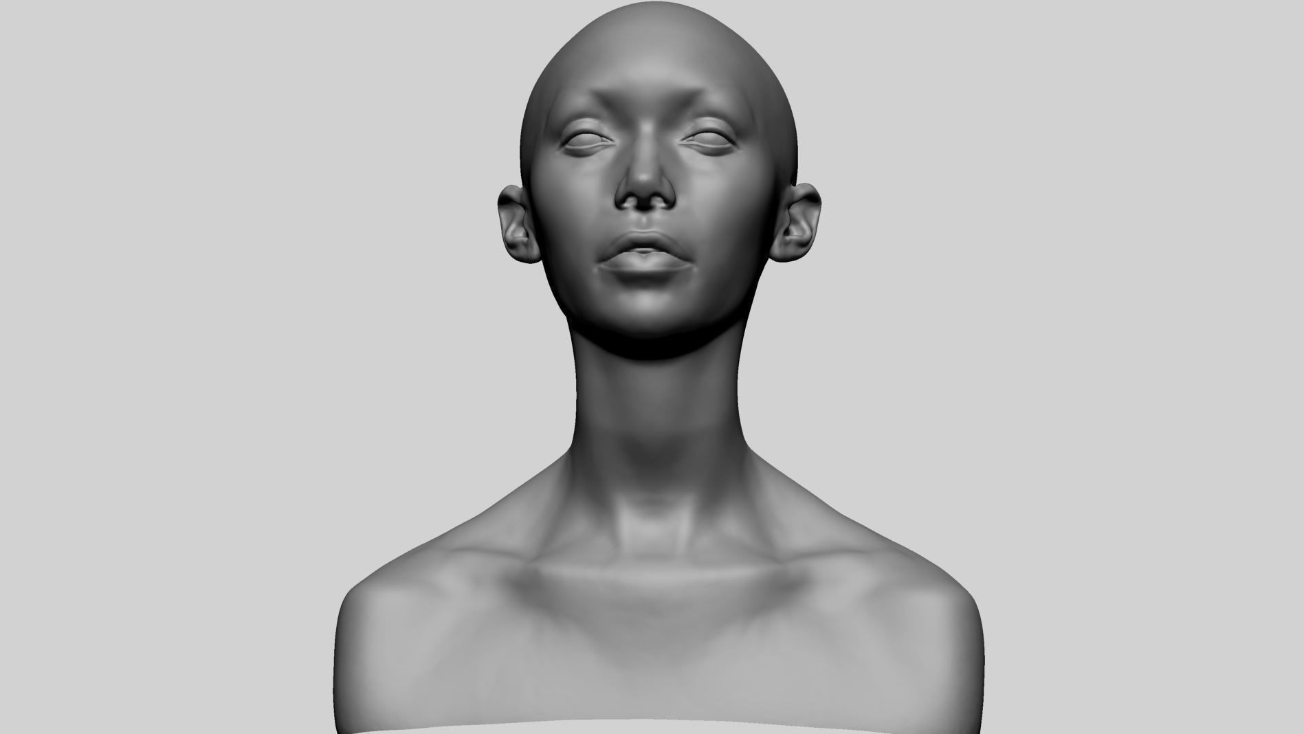 Female Head B 3D model_8