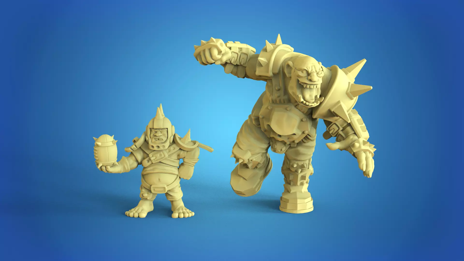 Star player halfling and ogre BB 3D print model_0