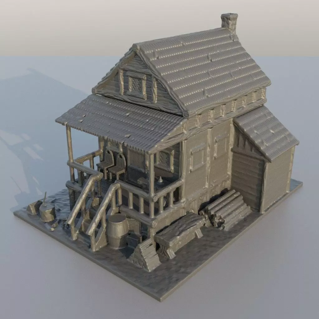Forester House Tabletop Terrain 25 mm 3D print model_0
