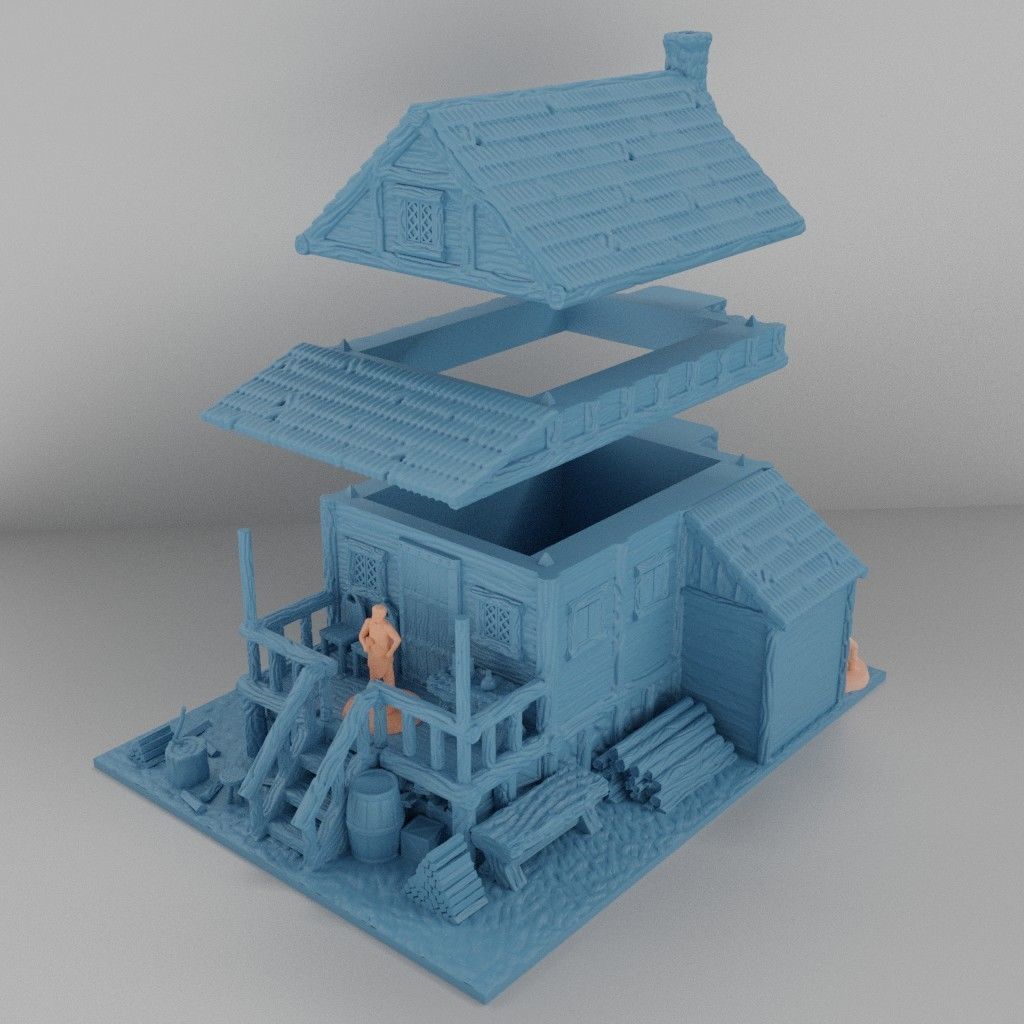 Forester House Tabletop Terrain 25 mm 3D print model_5