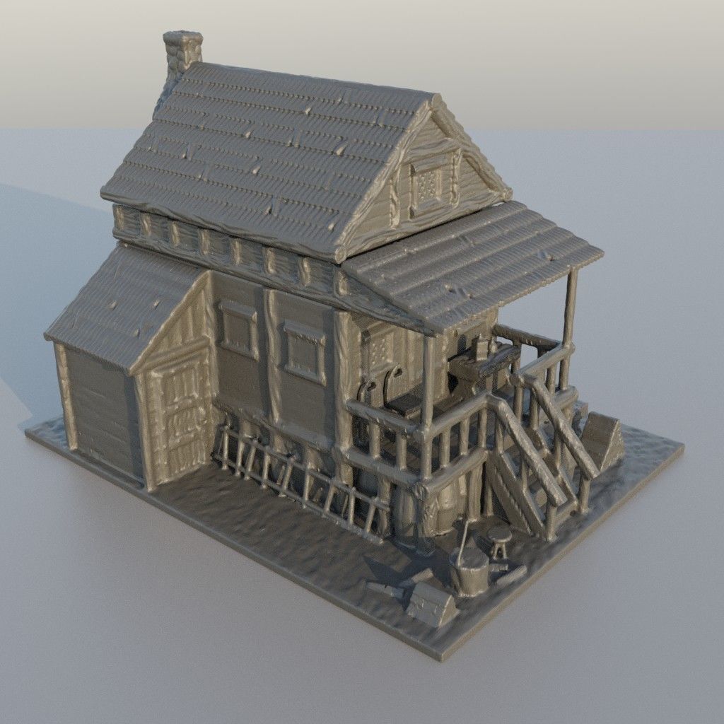 Forester House Tabletop Terrain 25 mm 3D print model_4
