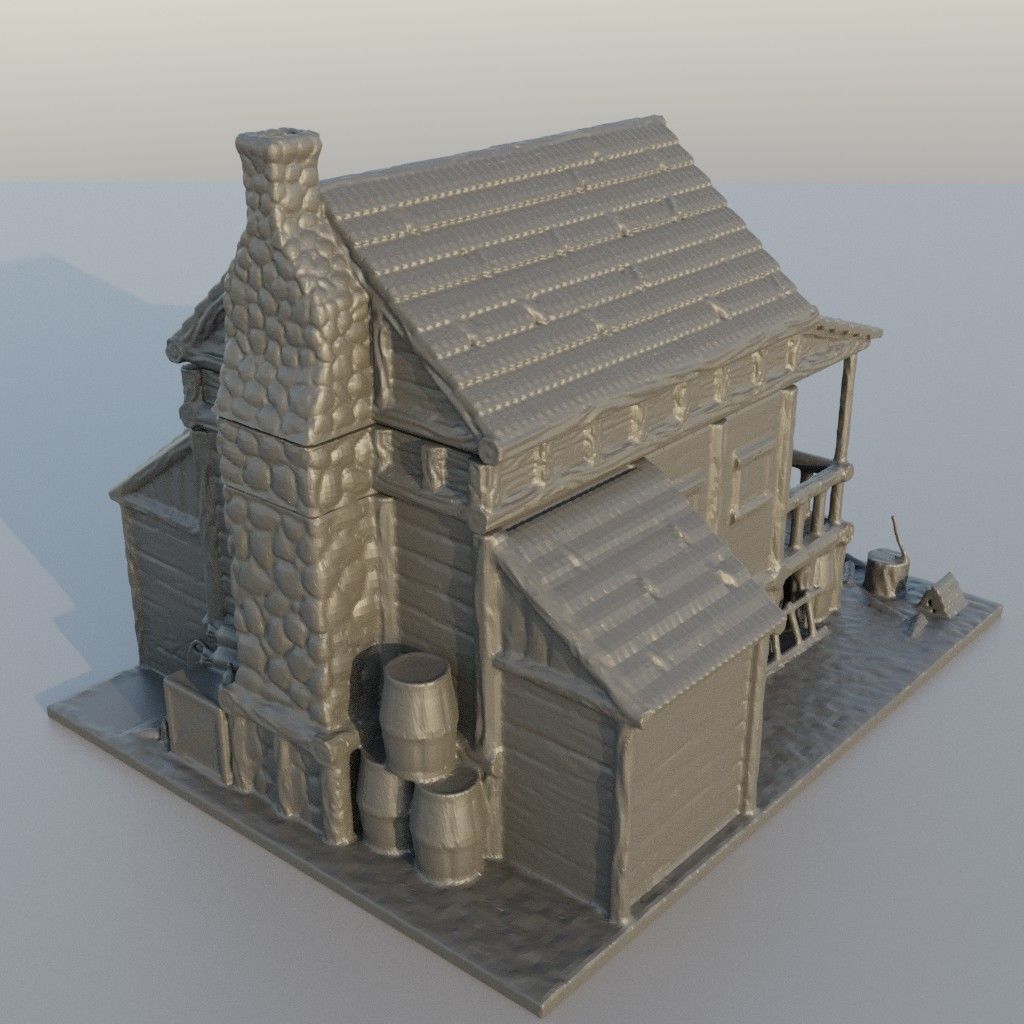 Forester House Tabletop Terrain 25 mm 3D print model_1