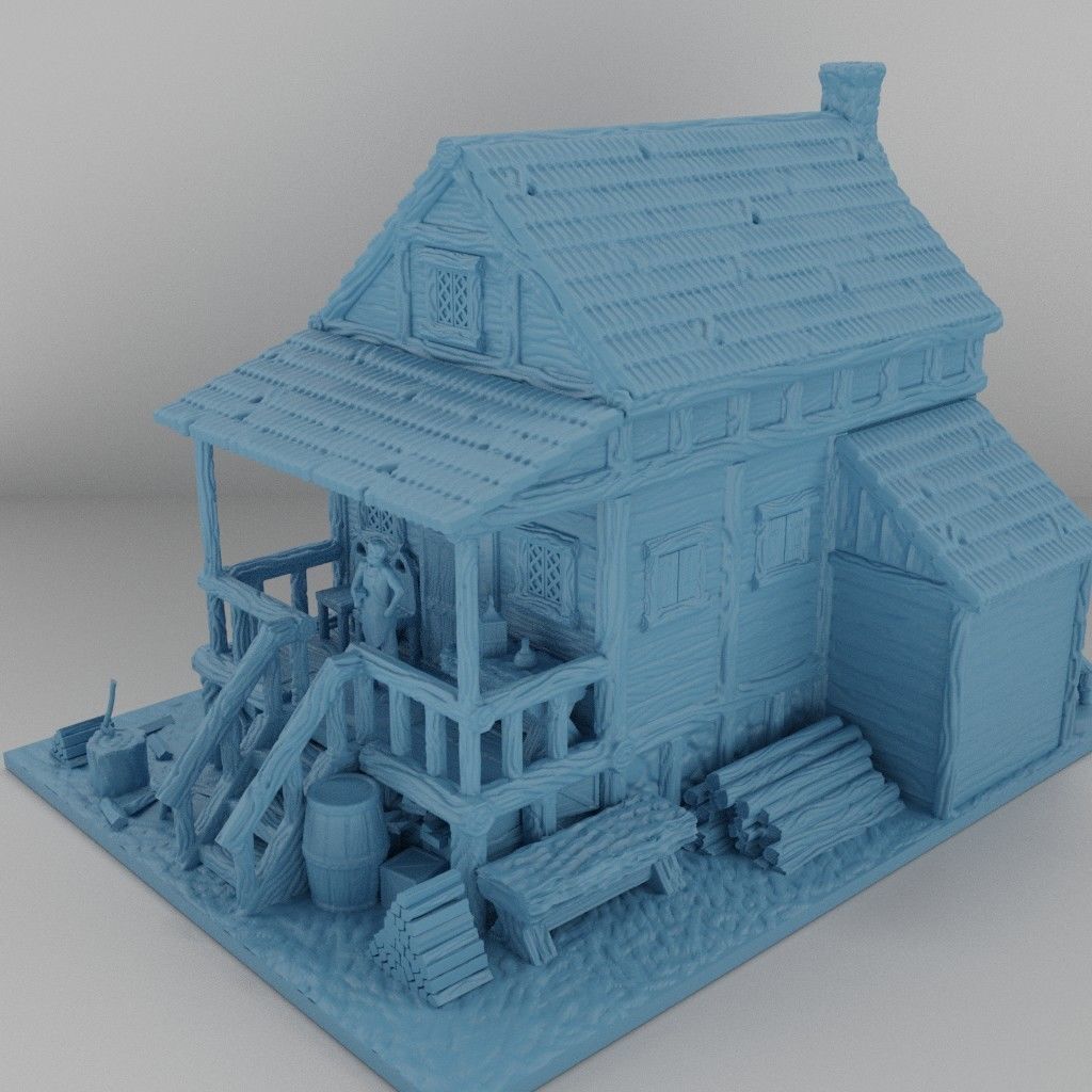 Forester House Tabletop Terrain 25 mm 3D print model_6