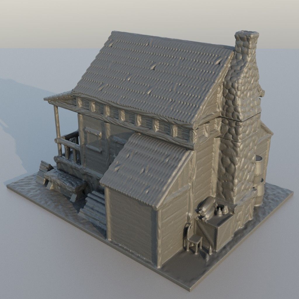 Forester House Tabletop Terrain 25 mm 3D print model_2