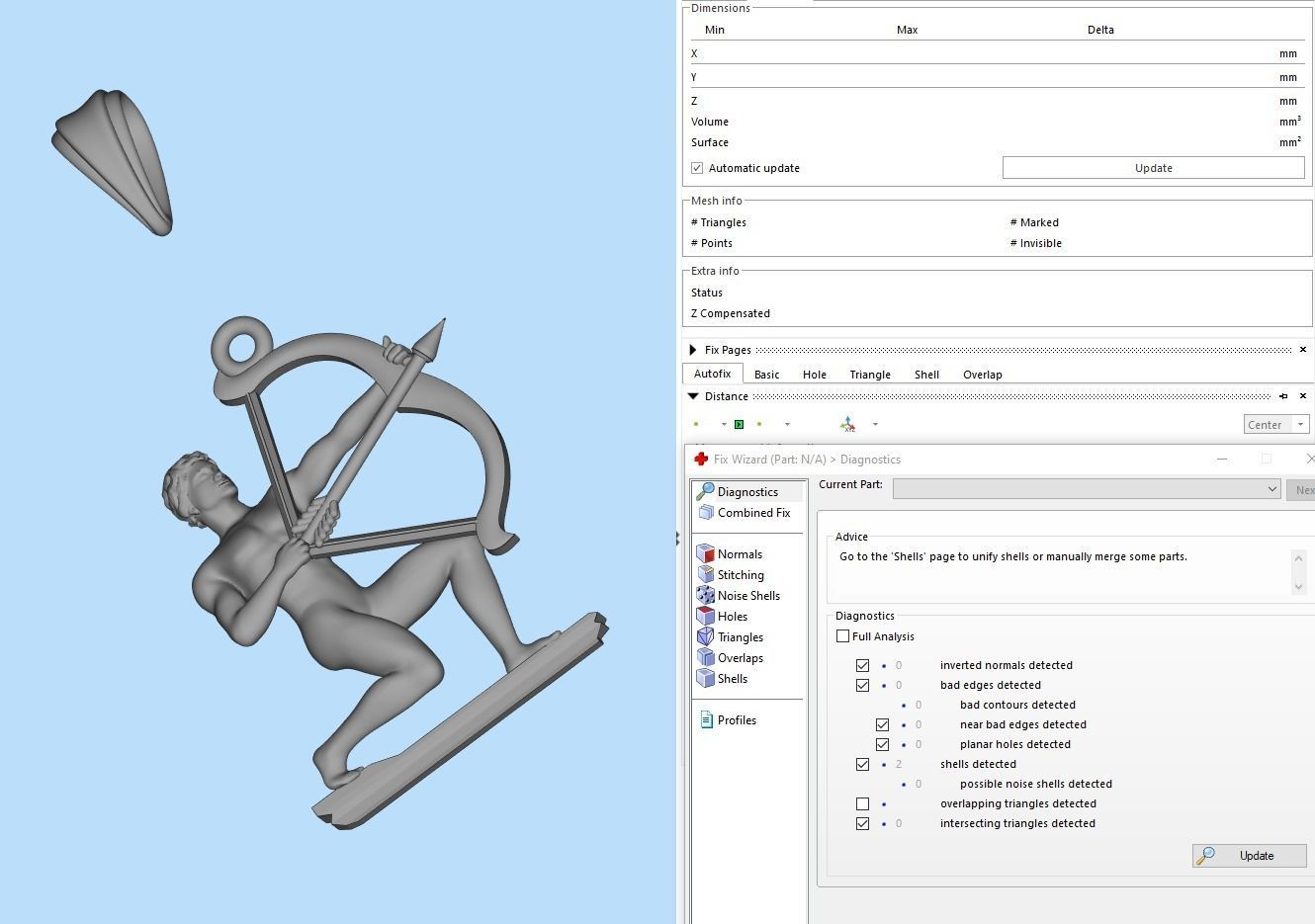 Sagittarius 2 silver pendant with figure of man holding bow a... 3D print model_14
