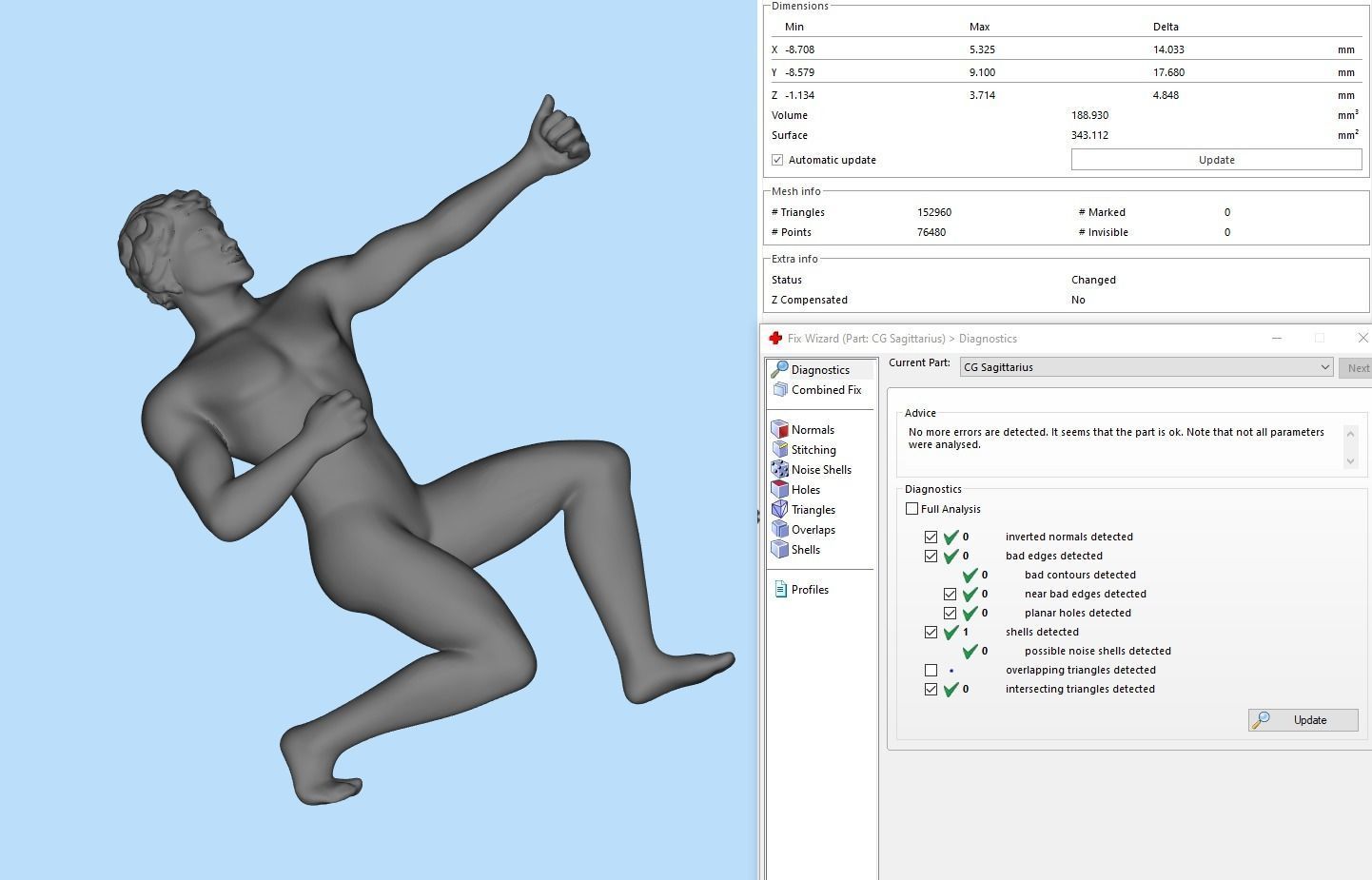Sagittarius 2 silver pendant with figure of man holding bow a... 3D print model_15