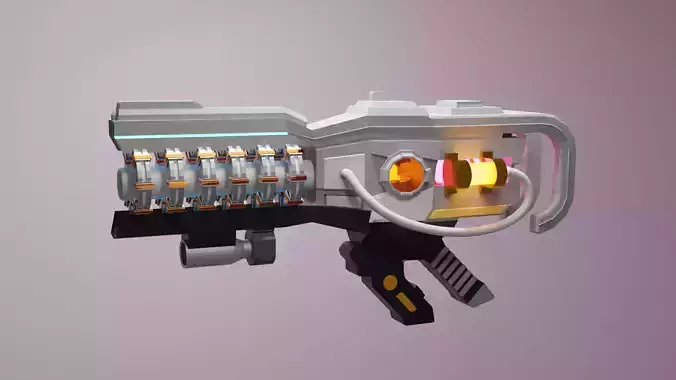 Sci-fi plasma accelerator gun Low-poly 3D model