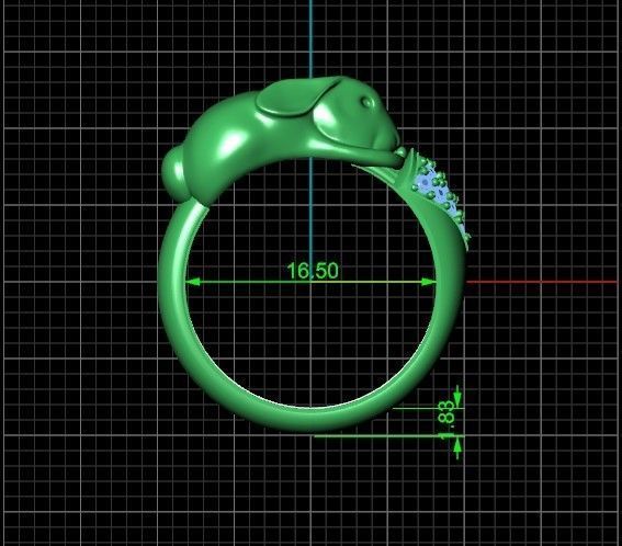 ring hare carrot-eared rabbit 3D print model_5