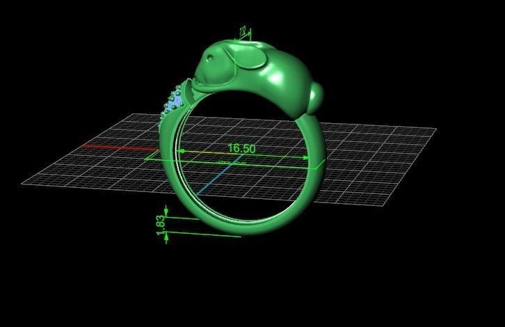 ring hare carrot-eared rabbit 3D print model_27