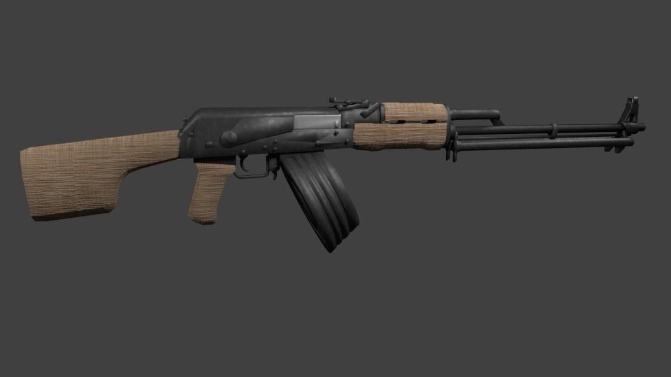 RPK-RPD ak - rifle Low-poly 3D model_1