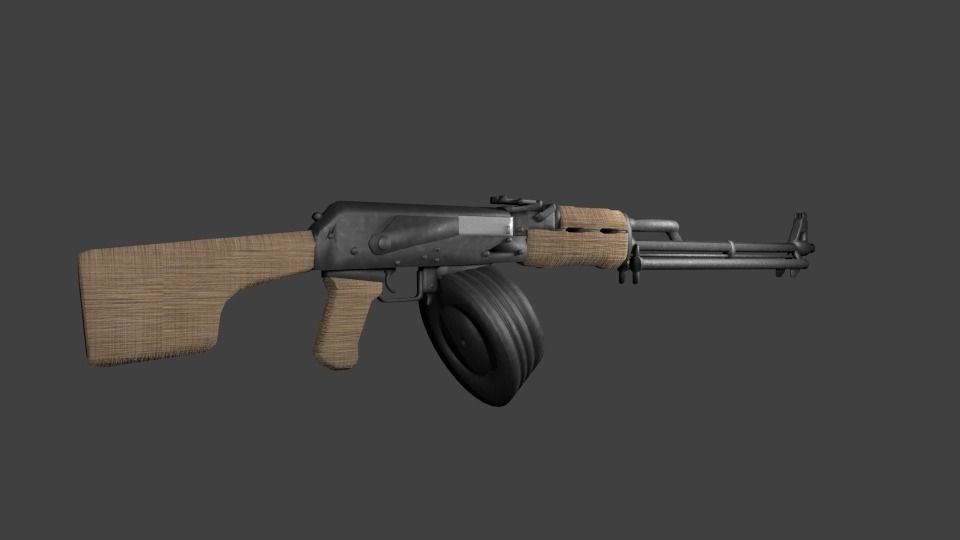 RPK-RPD ak - rifle Low-poly 3D model_3