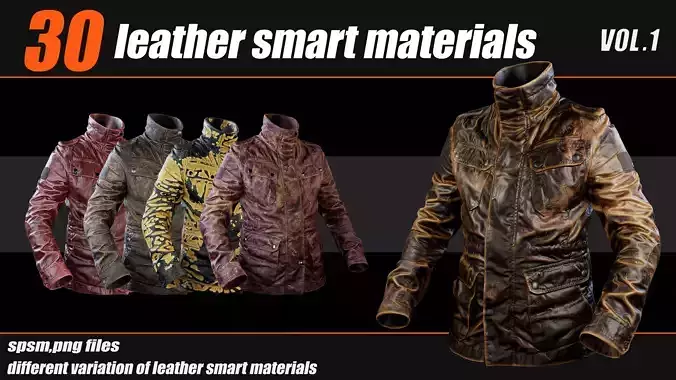 30 High Quality Leather Smart Materials  VOL01 Texture