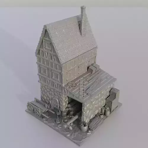 Medieval Carpenter House Tabletop Terrain 25 mm