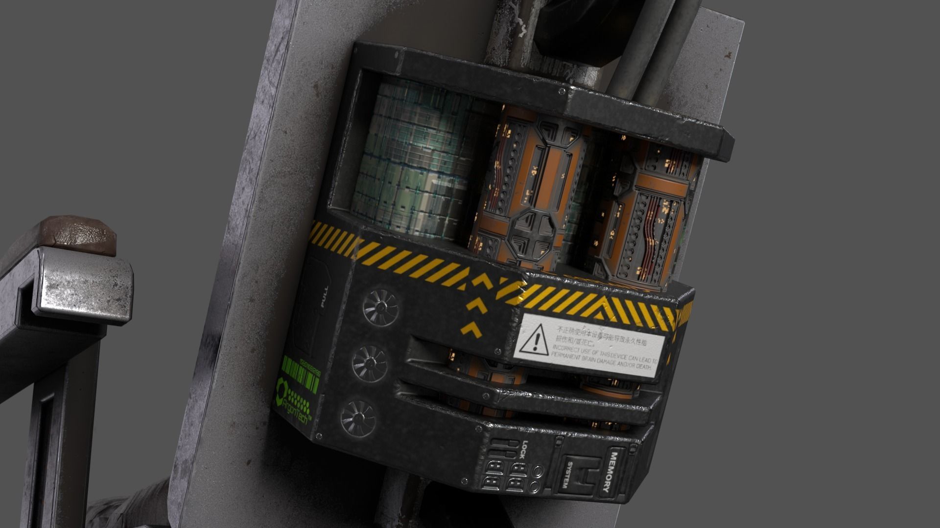 Sci-Fi Cyberpunk VR Chair Low-poly 3D model_3