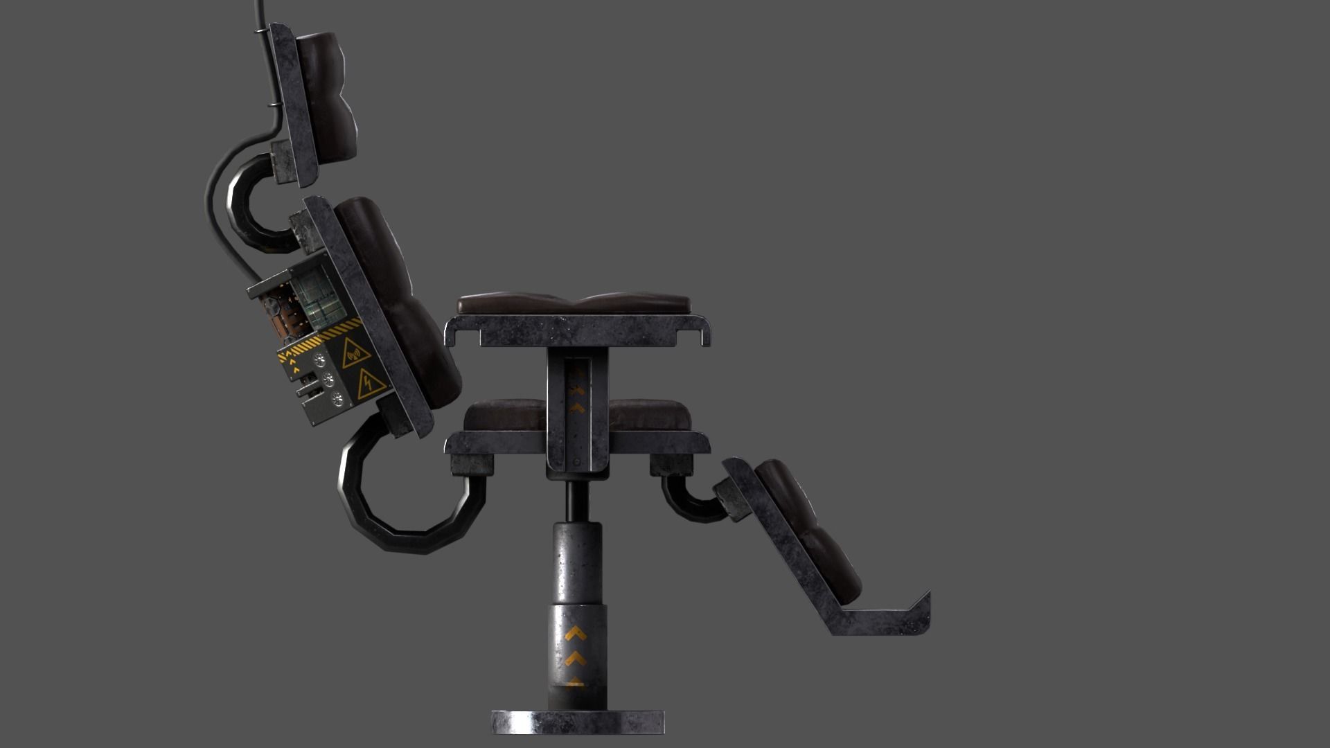 Sci-Fi Cyberpunk VR Chair Low-poly 3D model_4