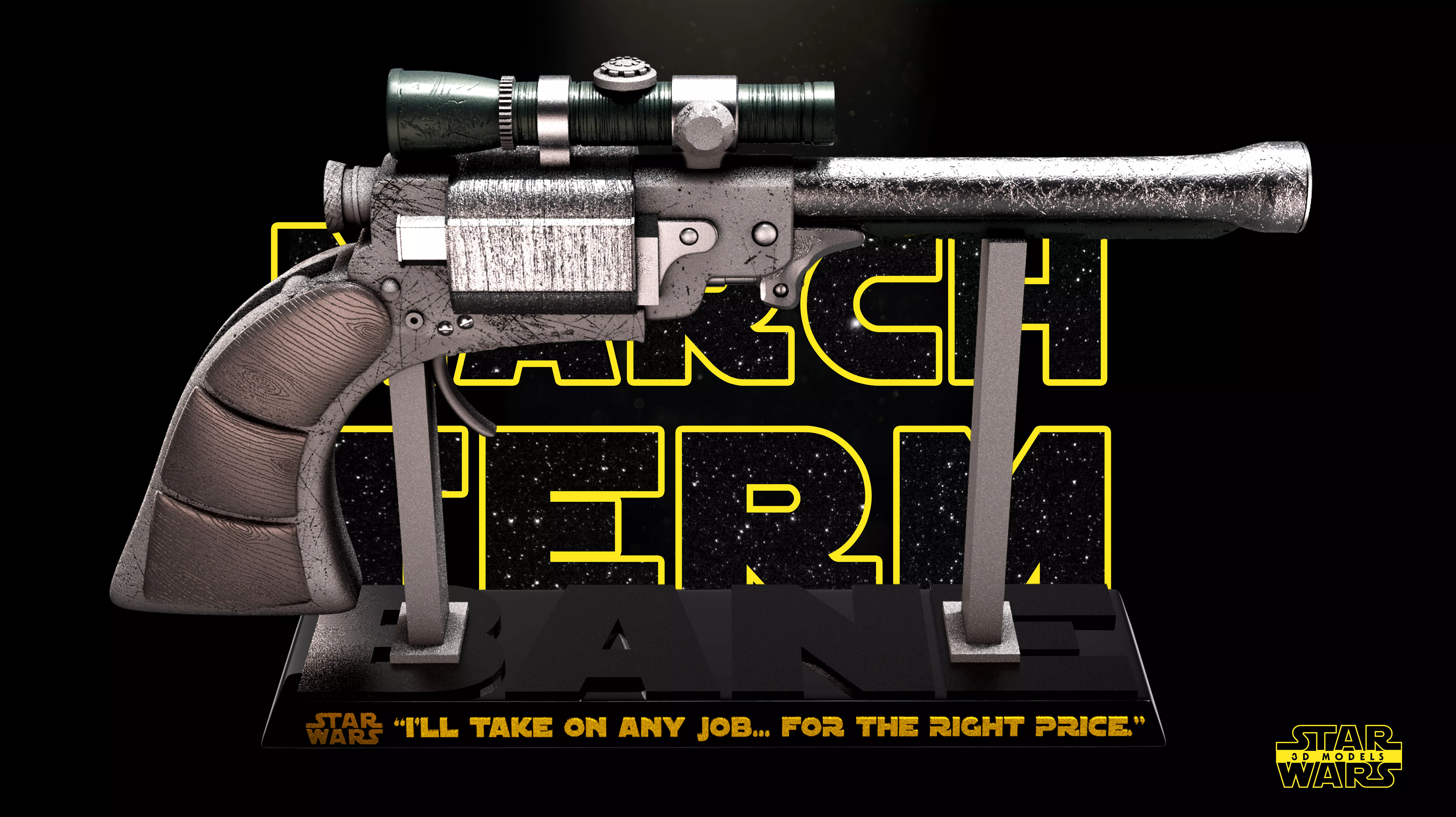 Cad Bane Blasters LL-30 1 and 2 - Tested and Ready for printing 3D print model_0