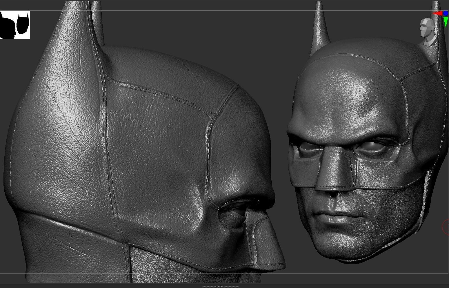 Robert Pattinson - Batman Head-Mask on 3D print model_8
