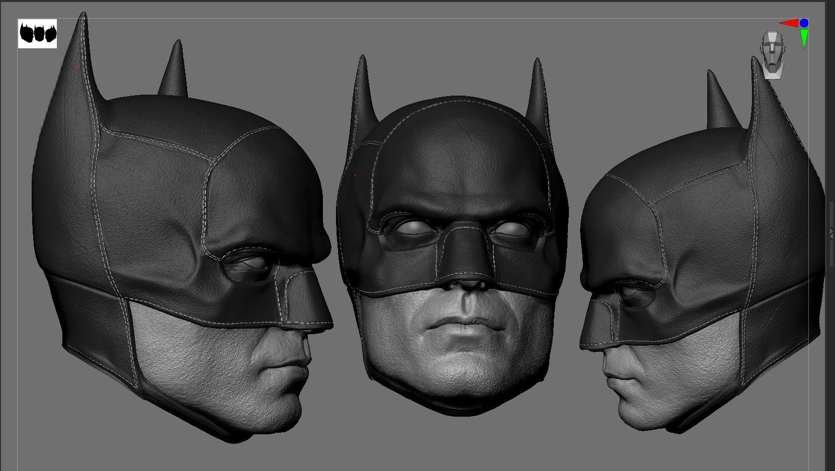 Robert Pattinson - Batman Head-Mask on 3D print model_4