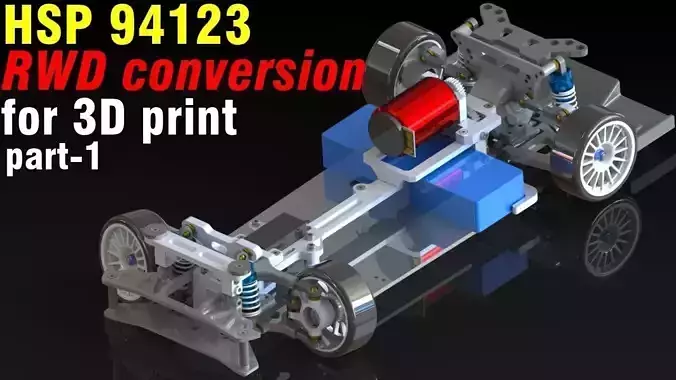 HSP 94123 RWD drift conversion kit 3D print model 2