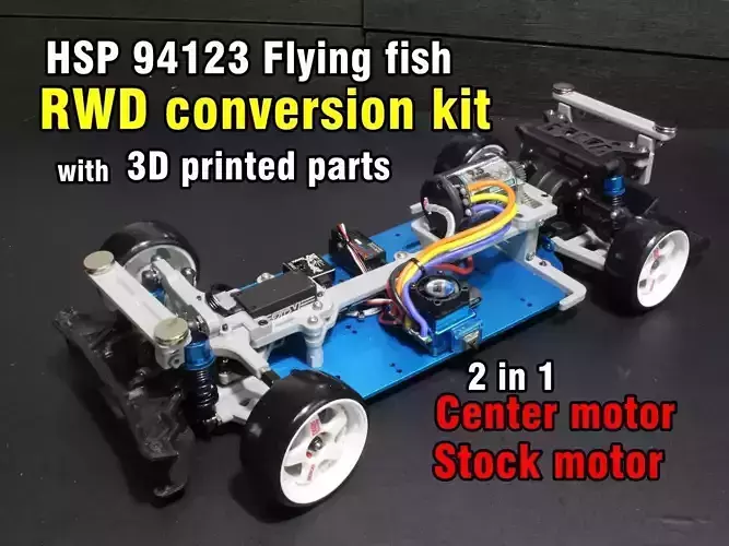 HSP 94123 Flying Fish RWD conversion kit 3D print model