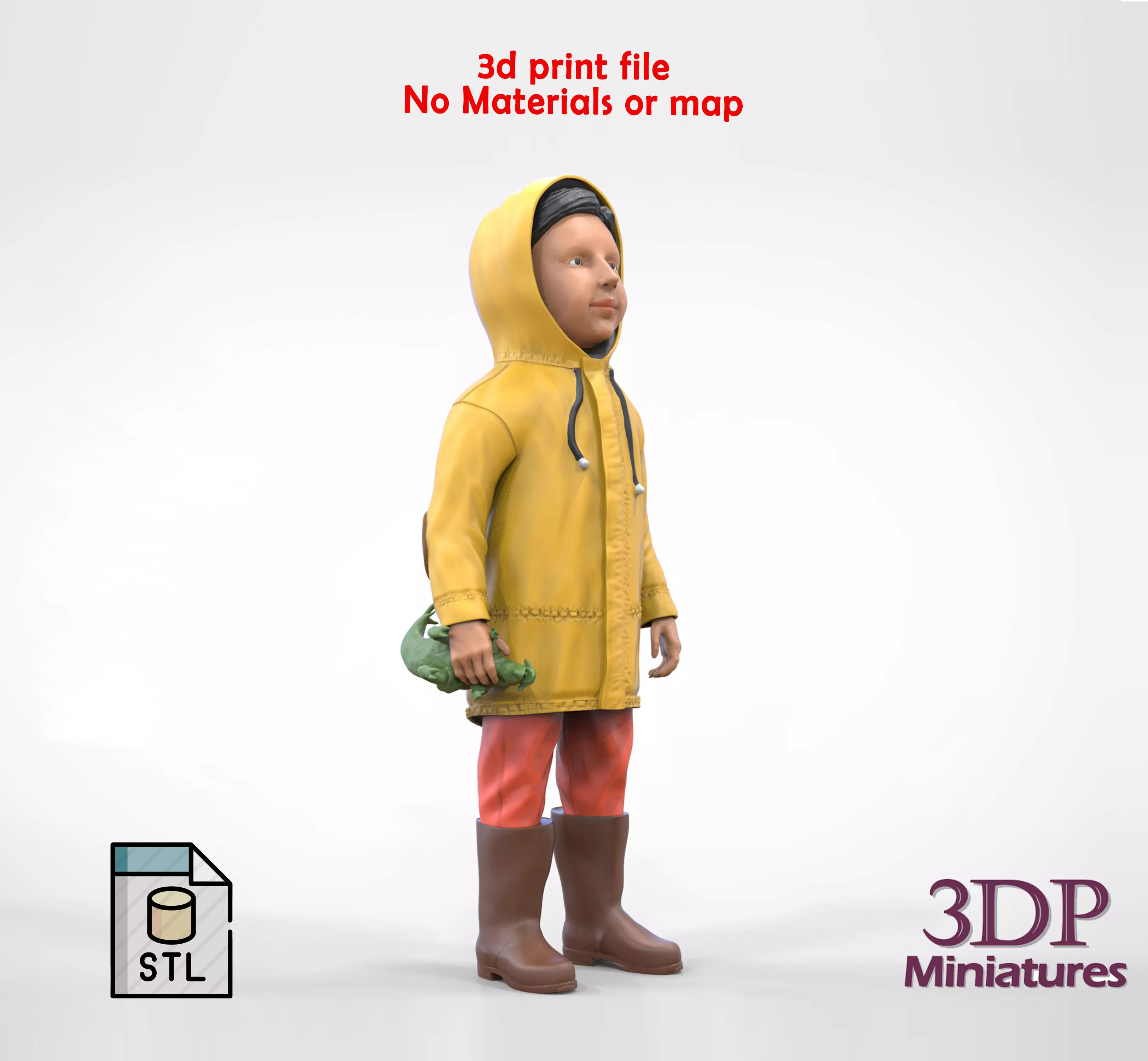 A Kid staring at a car in a Car exhibition 3D print model