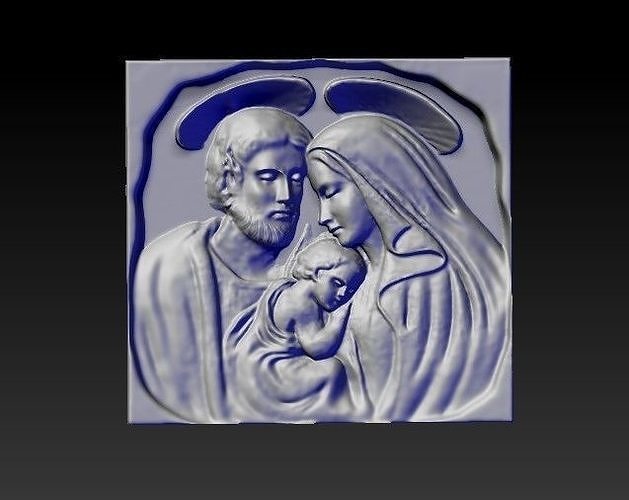 Jesus Christ with parents 3D print model