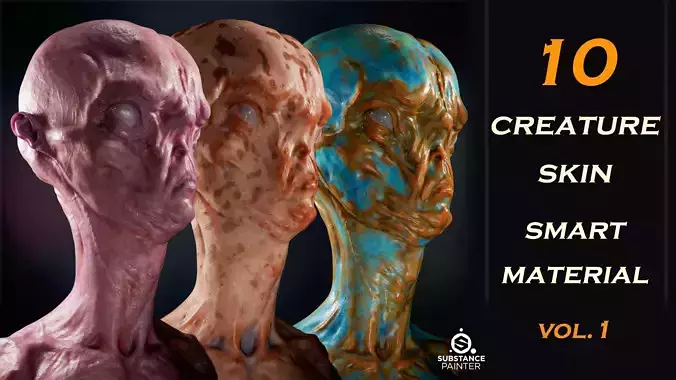 10 Creature skin smart material  VOL01 3D model