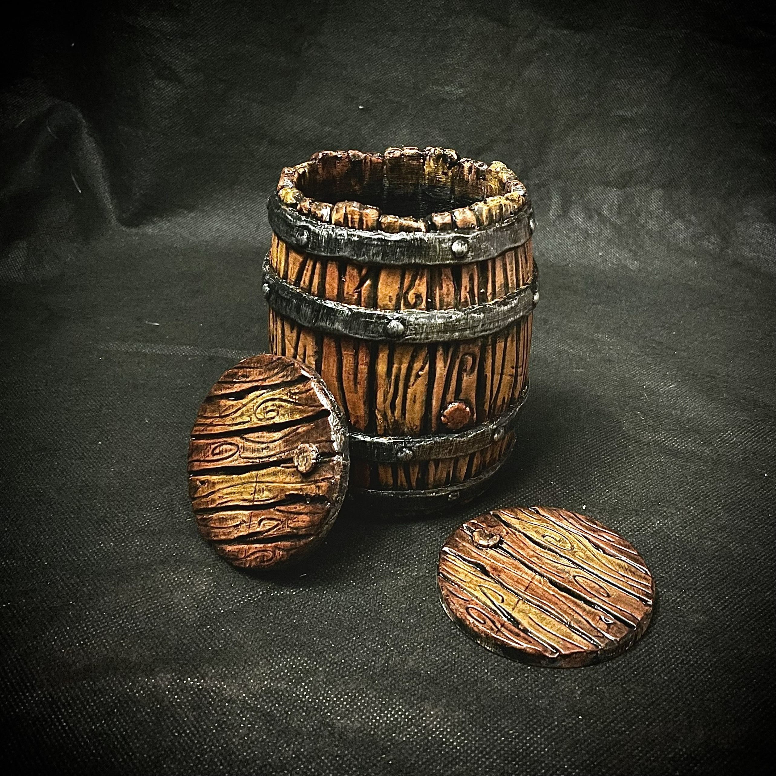 Barrel Vintage Stylized - Stand Base Miniature Figure -Mug -Vase 3D print model_3