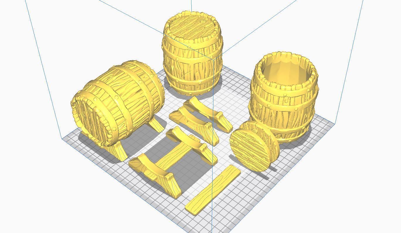 Barrel Vintage Stylized - Stand Base Miniature Figure -Mug -Vase 3D print model_7