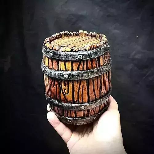 Barrel Vintage Stylized - Stand Base Miniature Figure -Mug -Vase