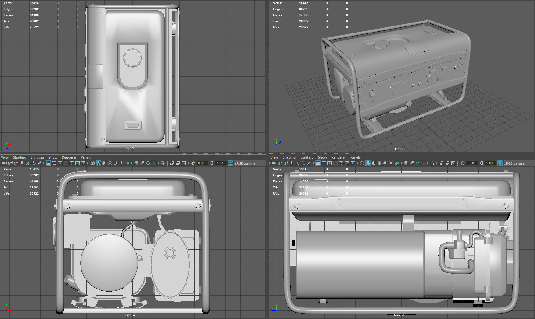 Electric Generator Low-poly 3D model_7