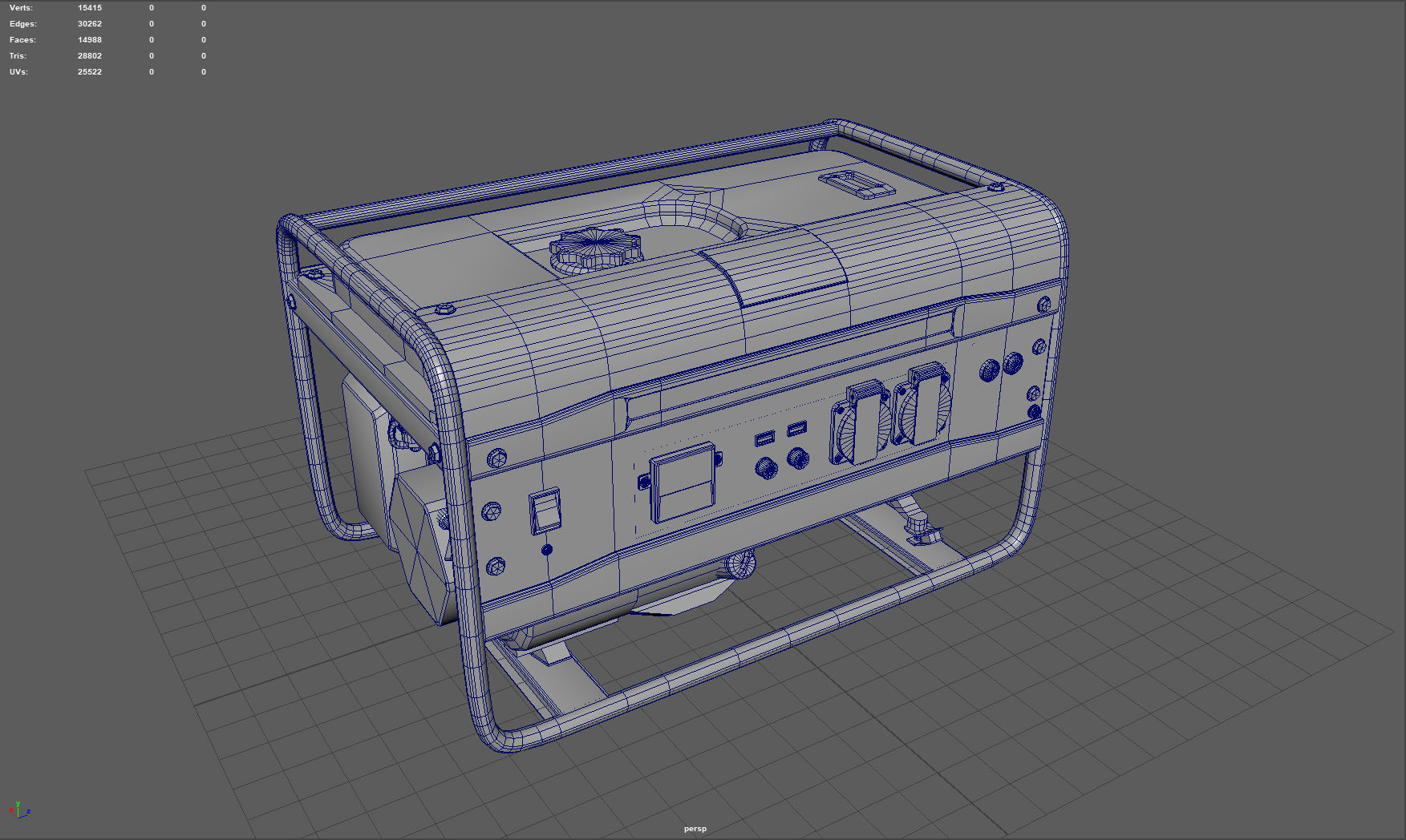 Electric Generator Low-poly 3D model_5