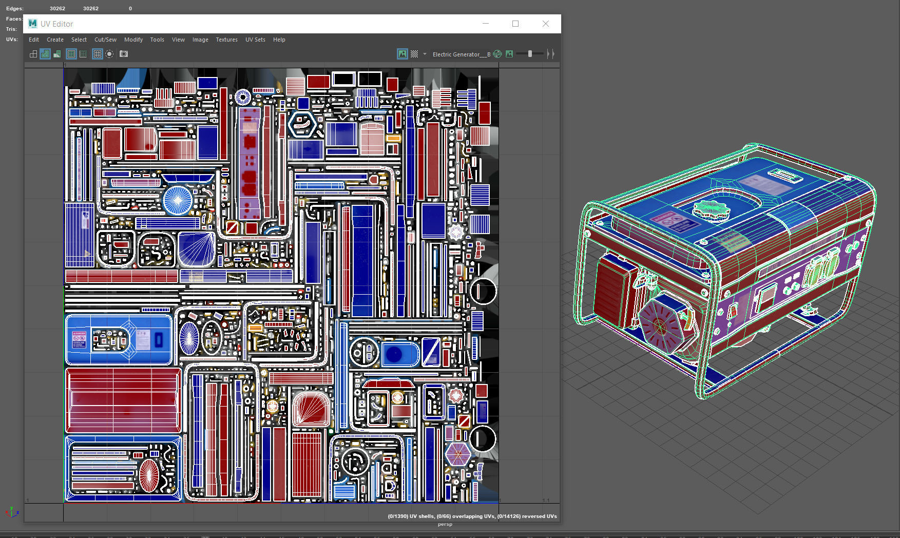 Electric Generator Low-poly 3D model_9