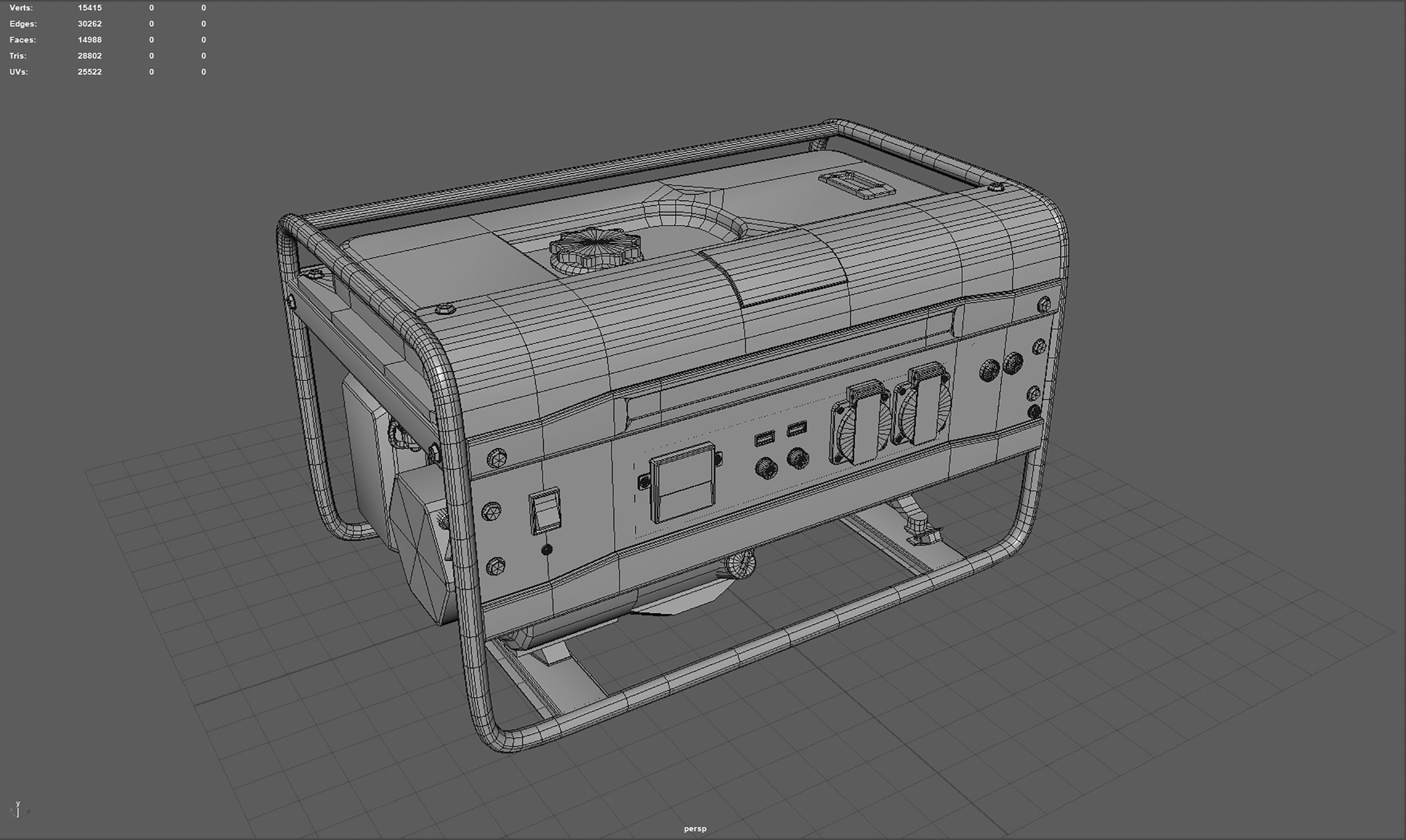 Electric Generator Low-poly 3D model_11
