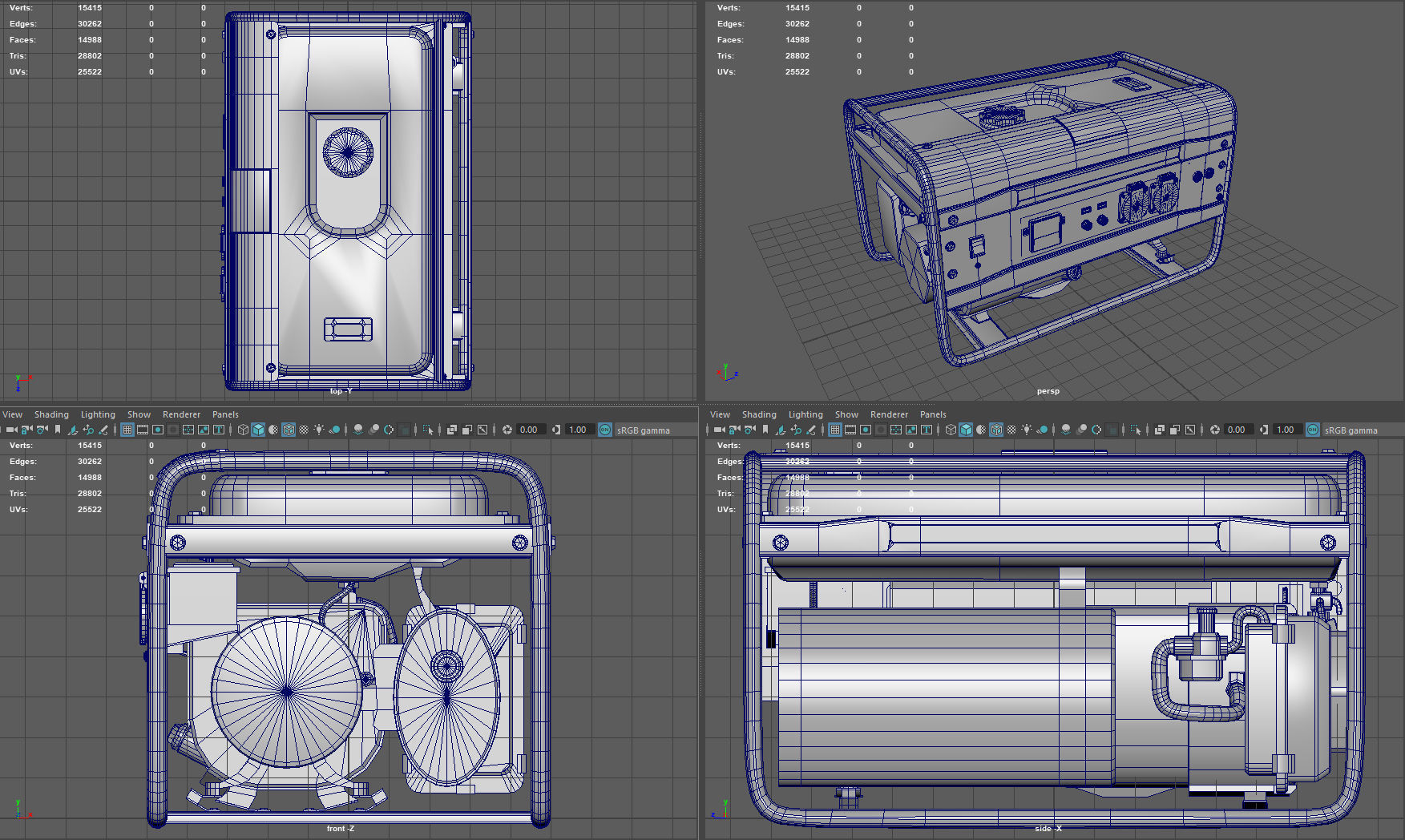 Electric Generator Low-poly 3D model_8