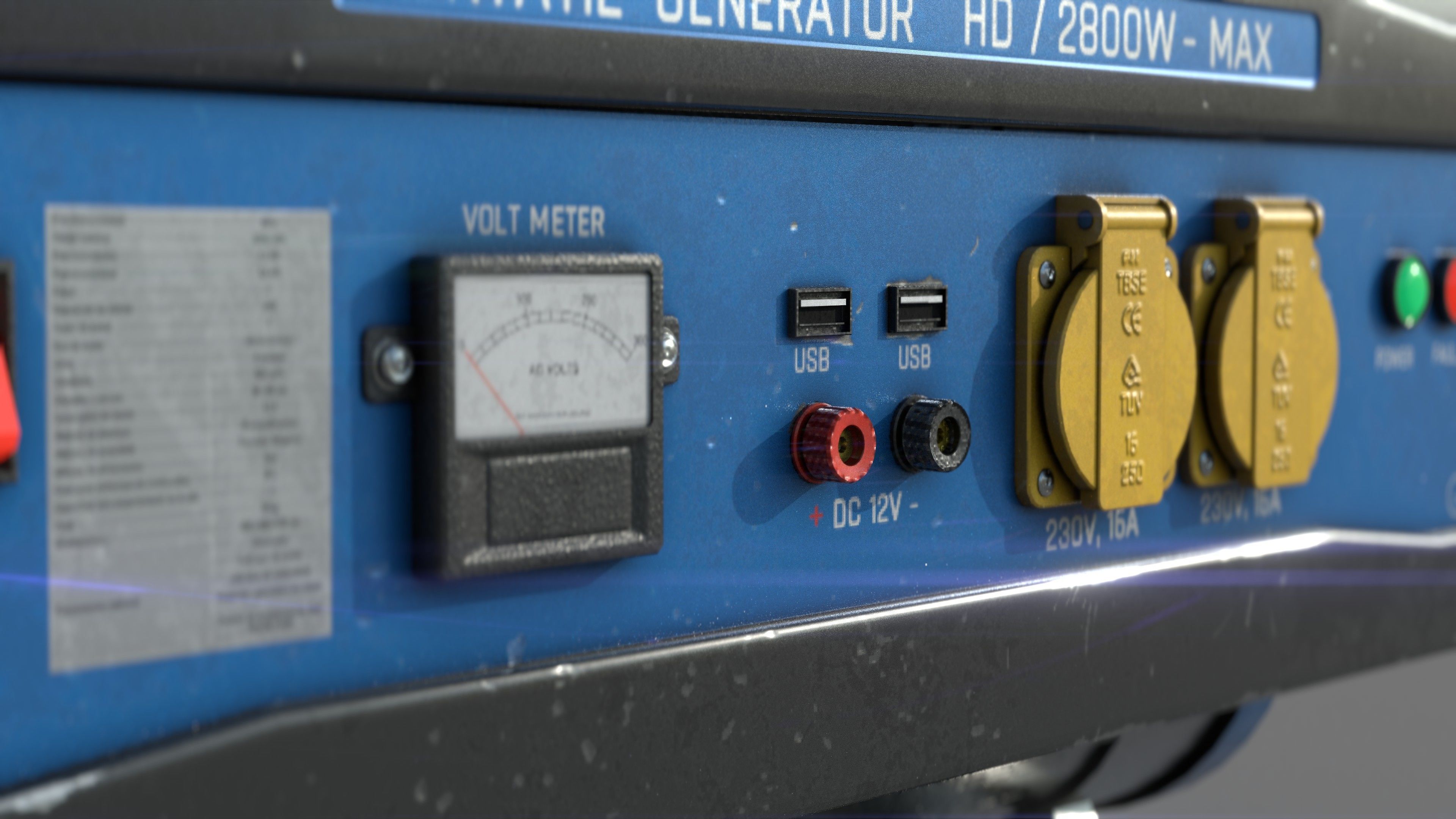 Electric Generator Low-poly 3D model_14