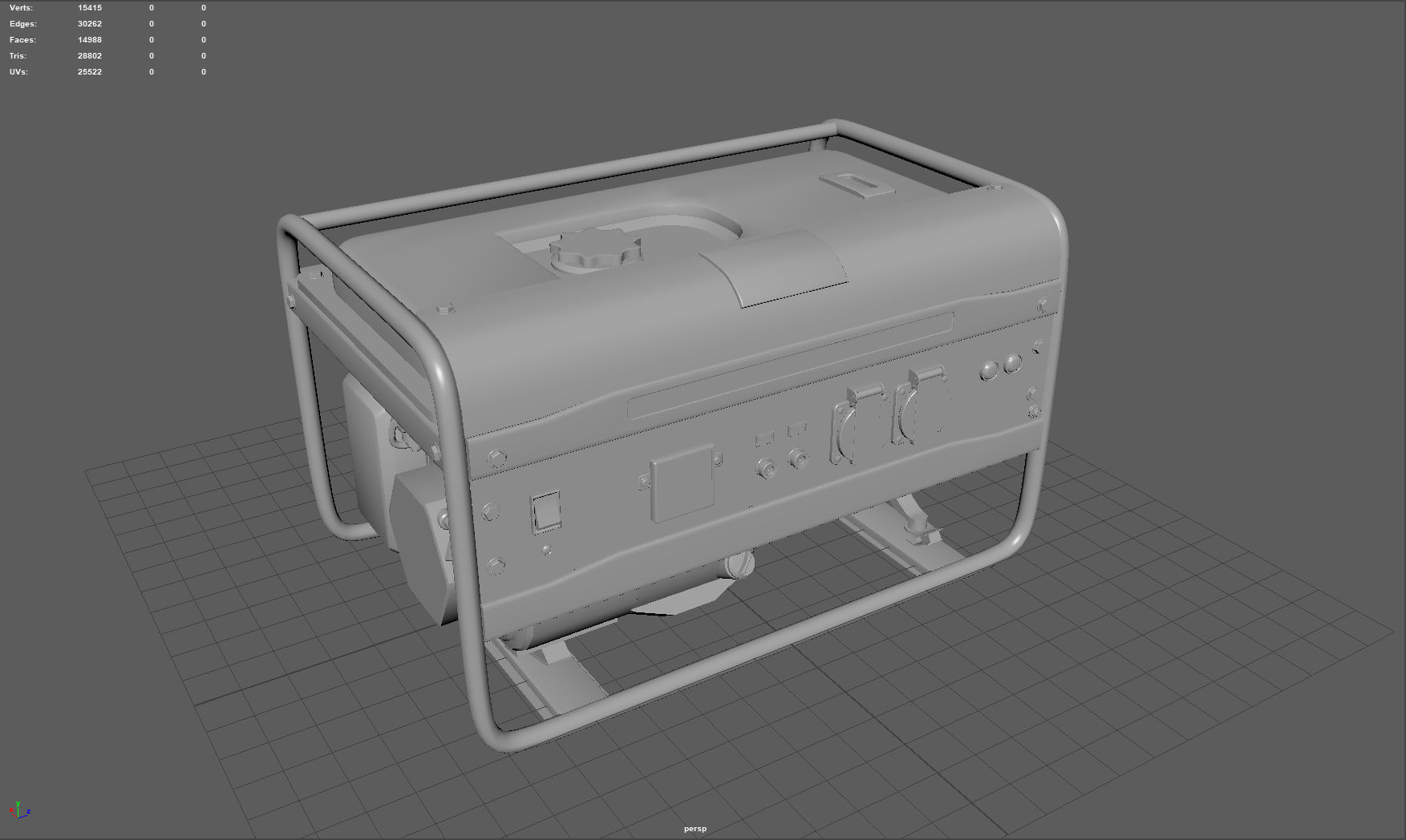 Electric Generator Low-poly 3D model_4
