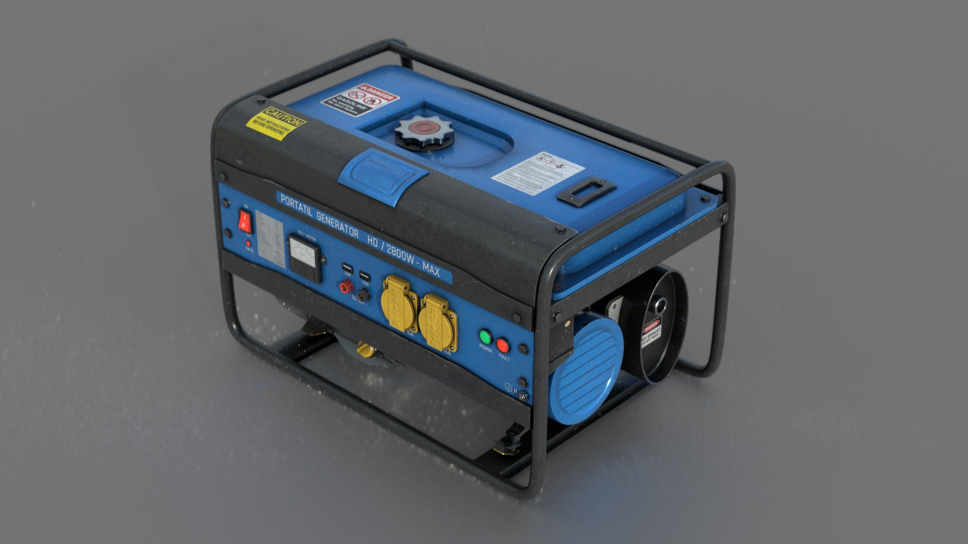 Electric Generator Low-poly 3D model_15