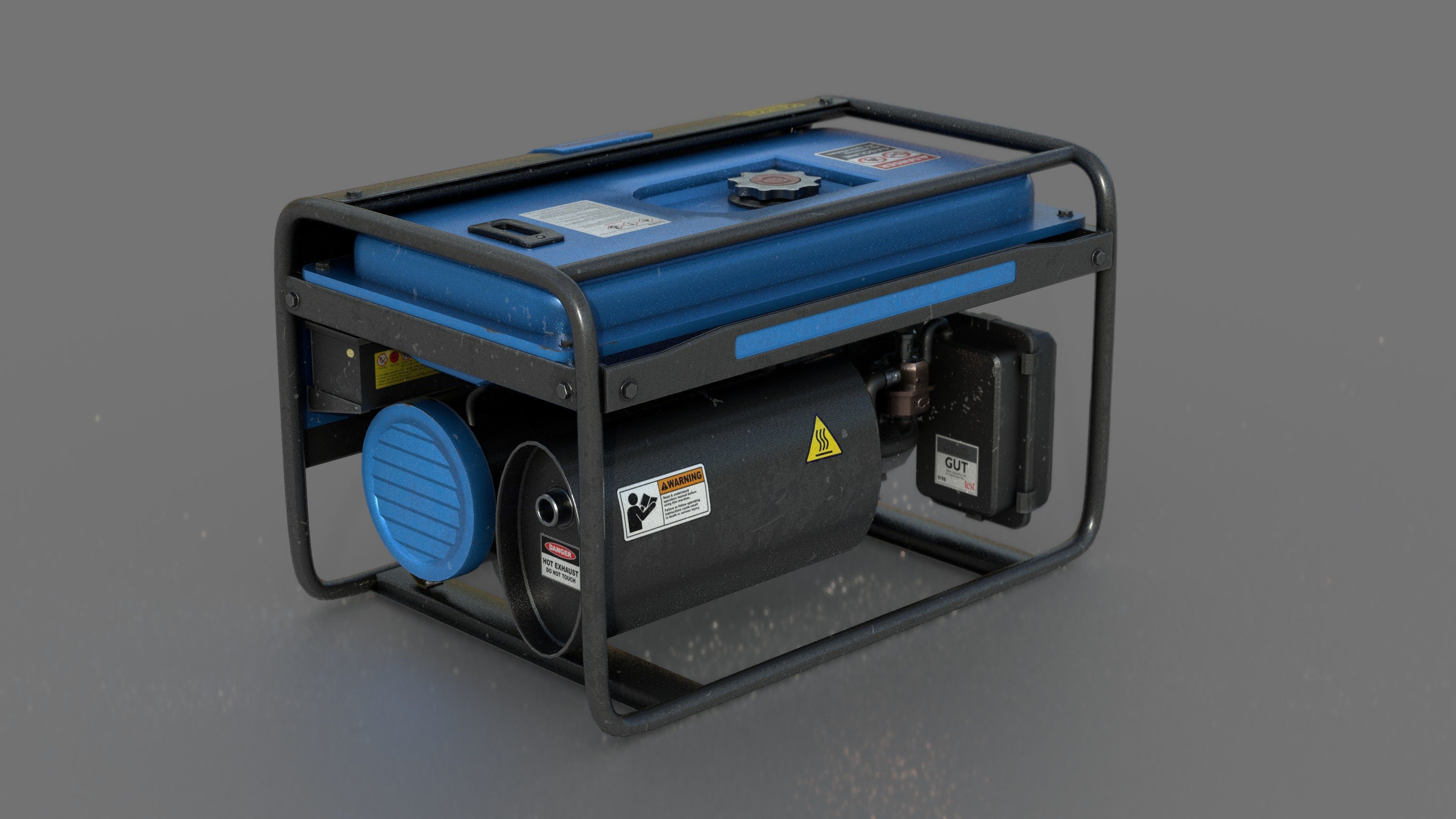 Electric Generator Low-poly 3D model_13