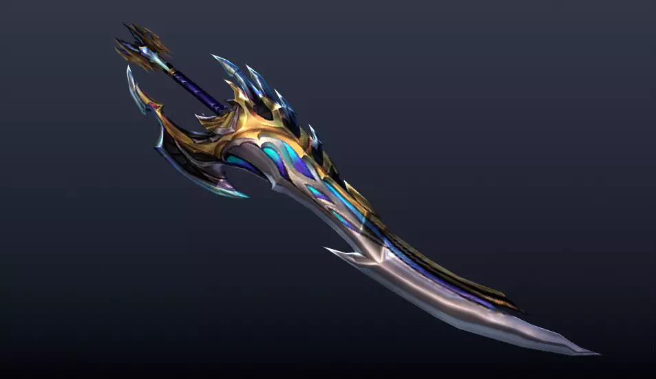 Futuristic Sword Low-poly 3D model_0