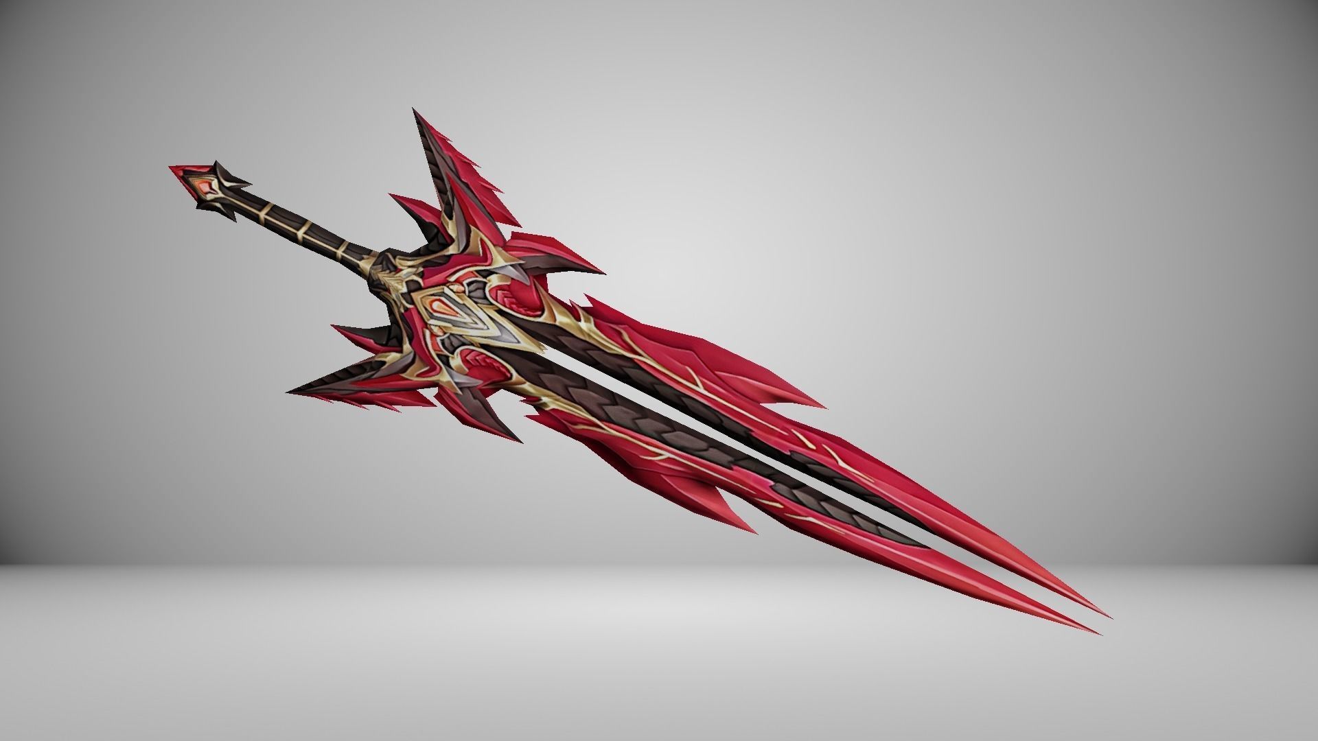 Futuristic Sword Low-poly 3D model_1