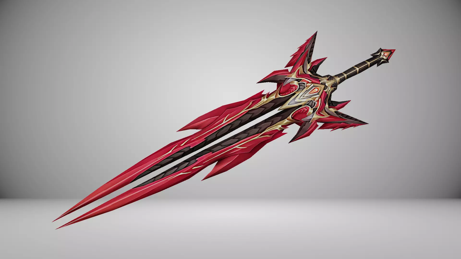 Futuristic Sword Low-poly 3D model_0