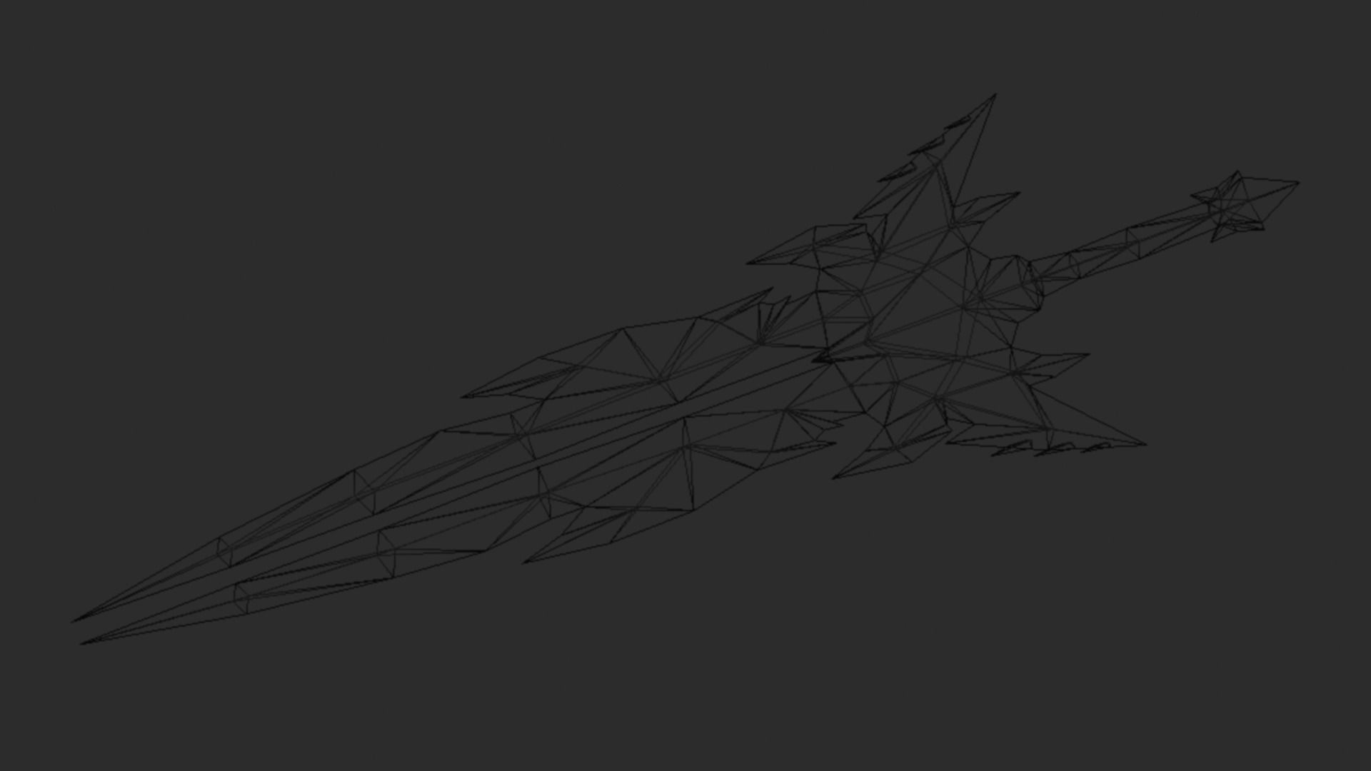 Futuristic Sword Low-poly 3D model_7