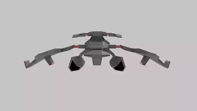 space ship low poly game ready