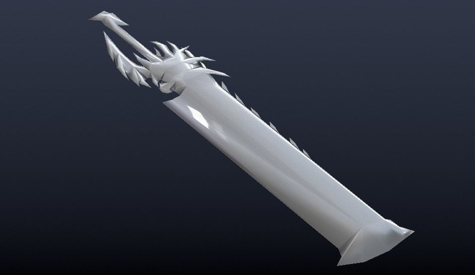 Futuristic Sword Low-poly 3D model_6