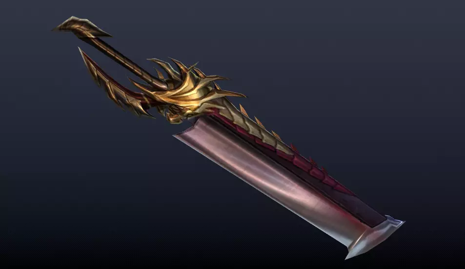 Futuristic Sword Low-poly 3D model_0
