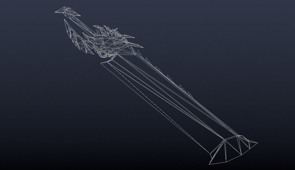 Futuristic Sword Low-poly 3D model_3